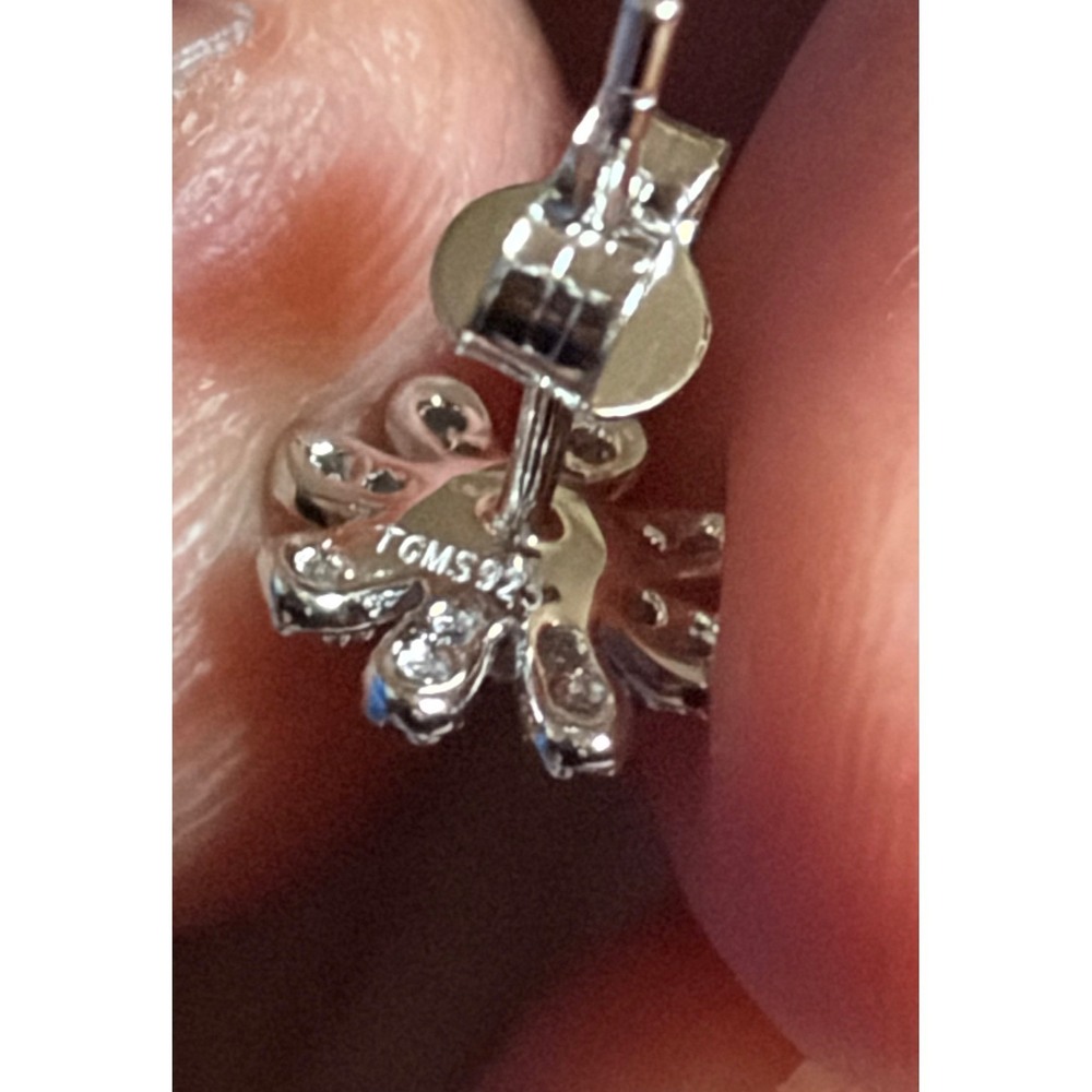 925 Silver Moissanite Earrings - Picture 4 of 6
